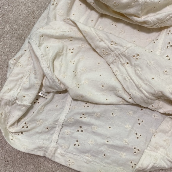 Free People Intimately Cream Colored Slip Mini Dress with Eyelets Corset Style - Picture 6 of 6